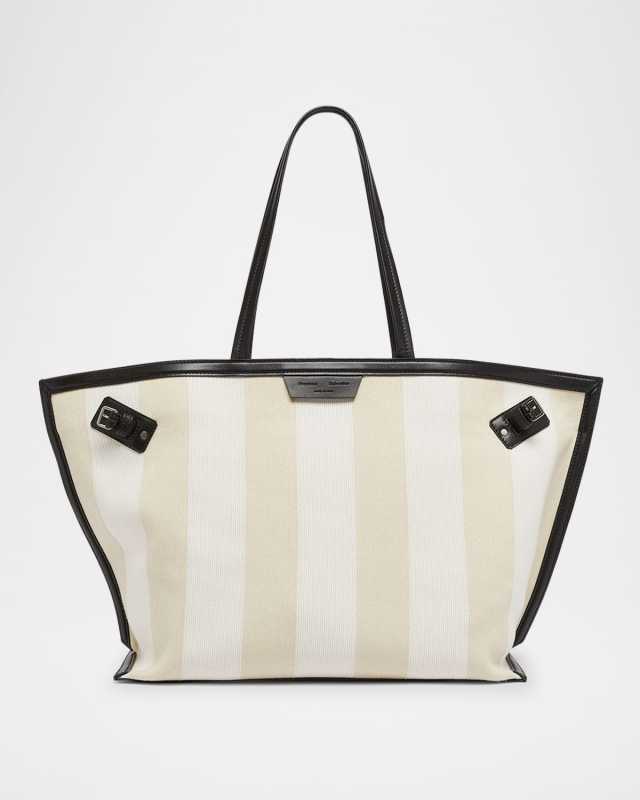 Days Striped Canvas Tote Bag